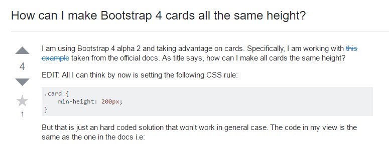 Insights on how can we  establish Bootstrap 4 cards  all the same  height?